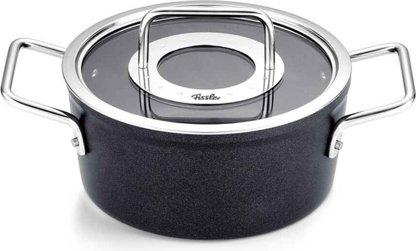 Garnek Adamant wysoki 18 cm ze szklaną pokrywką