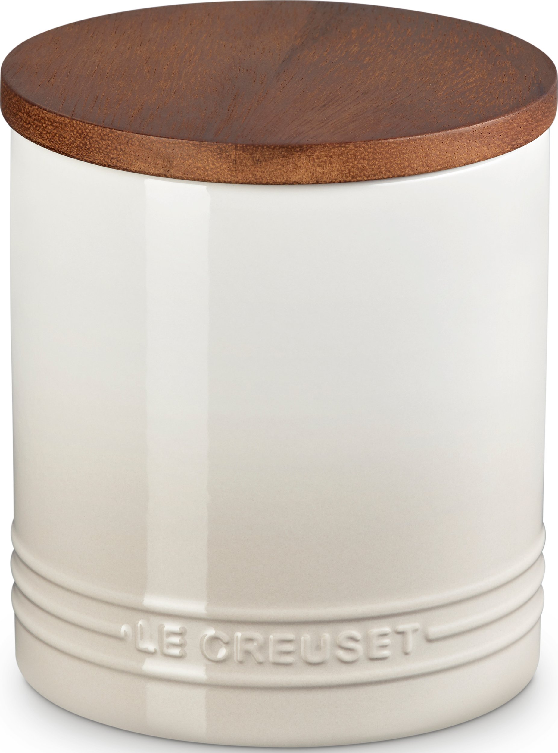 Pojemnik kuchenny z drewnianą pokrywką Le Creuset 1,1 l beżowy