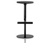Stołek barowy Tibu regulowana wysokość czarny siedzisko z poliuretanu