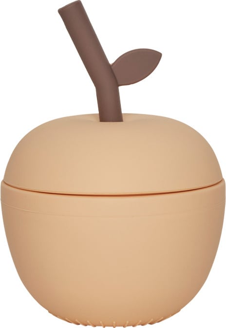 Kubek ze słomką Apple 250 ml brzoskwiniowy