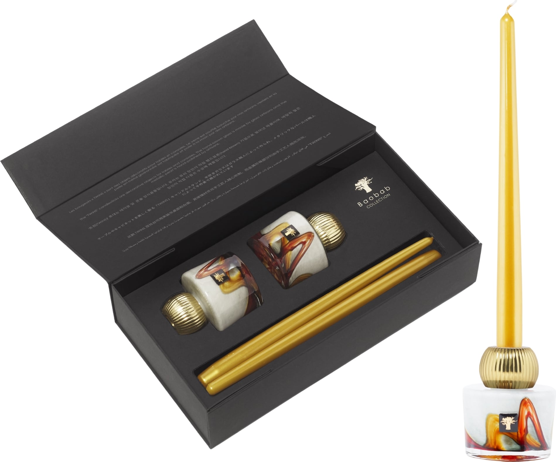 Zestaw świeczników ze świecami Twins Nirvana Bliss 4 el.