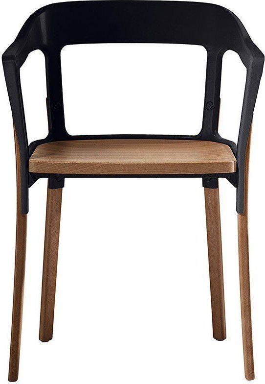 Krzesło Steelwood nogi i siedziskoorzech amerykański oparcie czarne