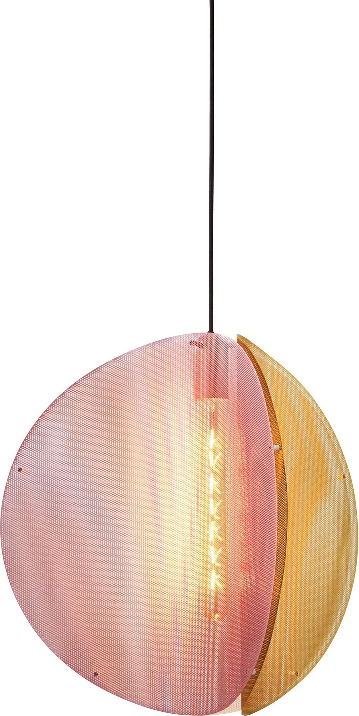 Lampa wisząca Proxima mosiądz-różowo-szara