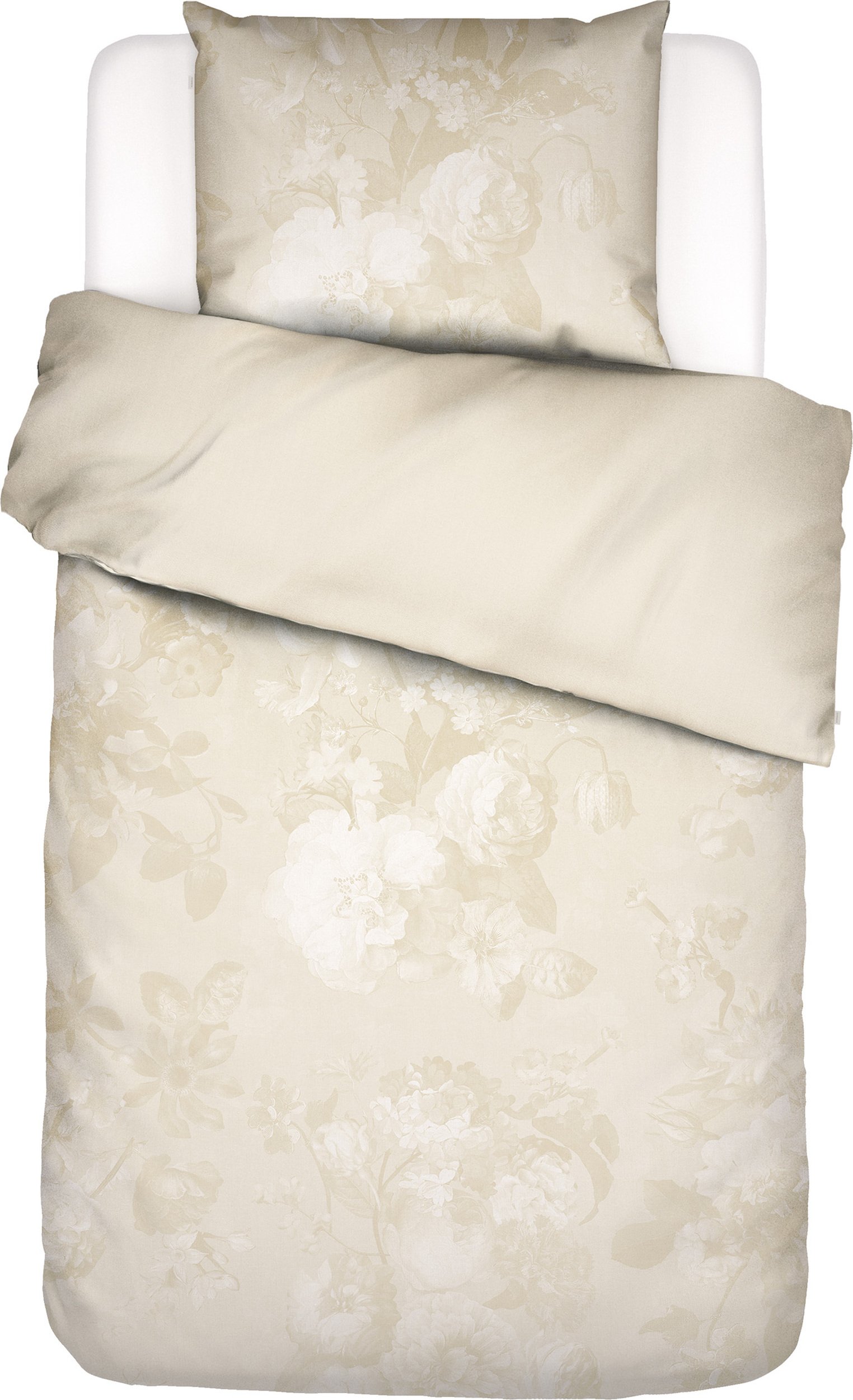 Pościel Floor 135 x 200 cm beżowa z poszewką na poduszkę 80 x 80 cm zapięcie suwak