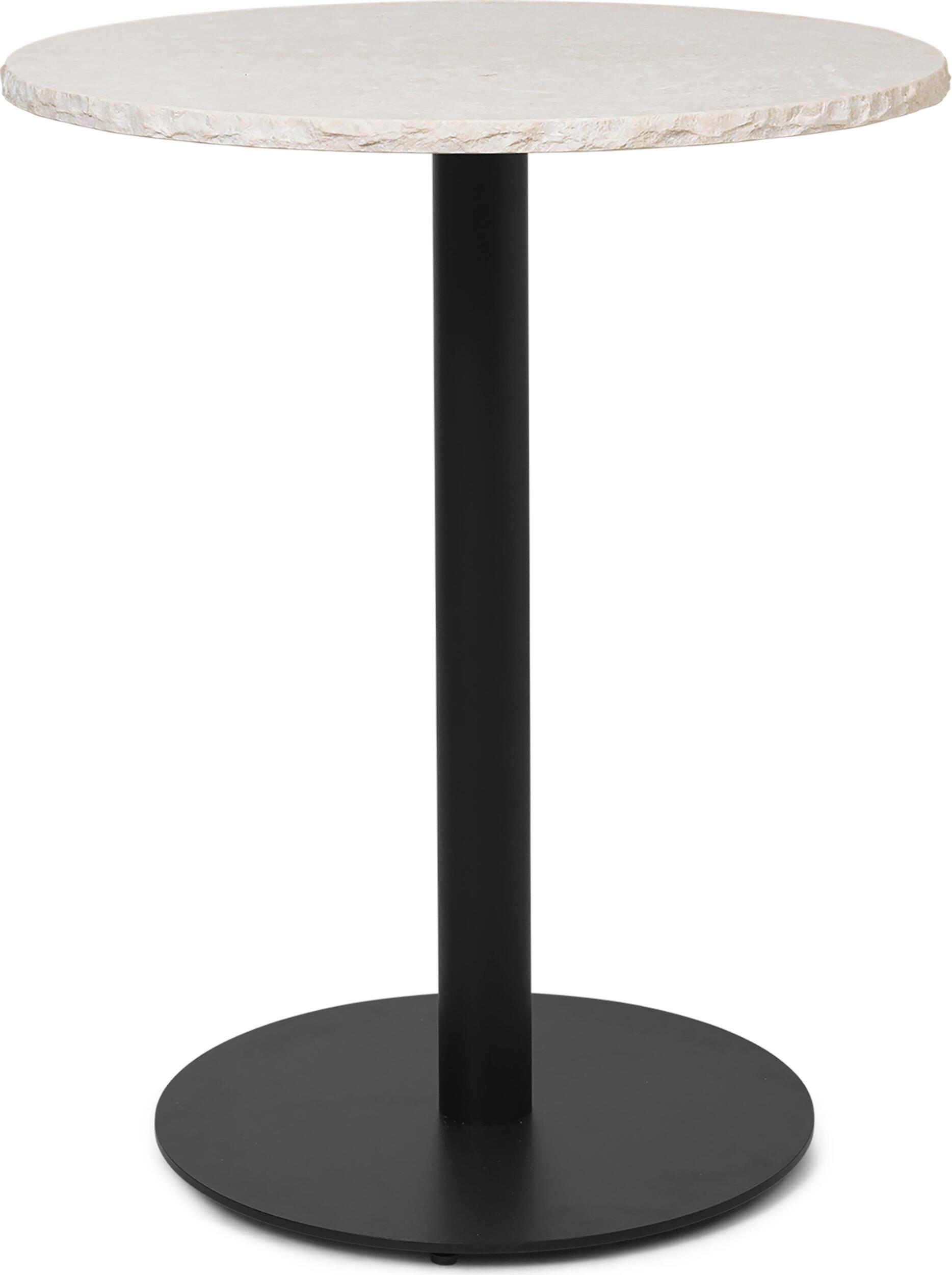 Stolik kawowy Mineral 60 cm z marmurowym blatem na czarnej nodze