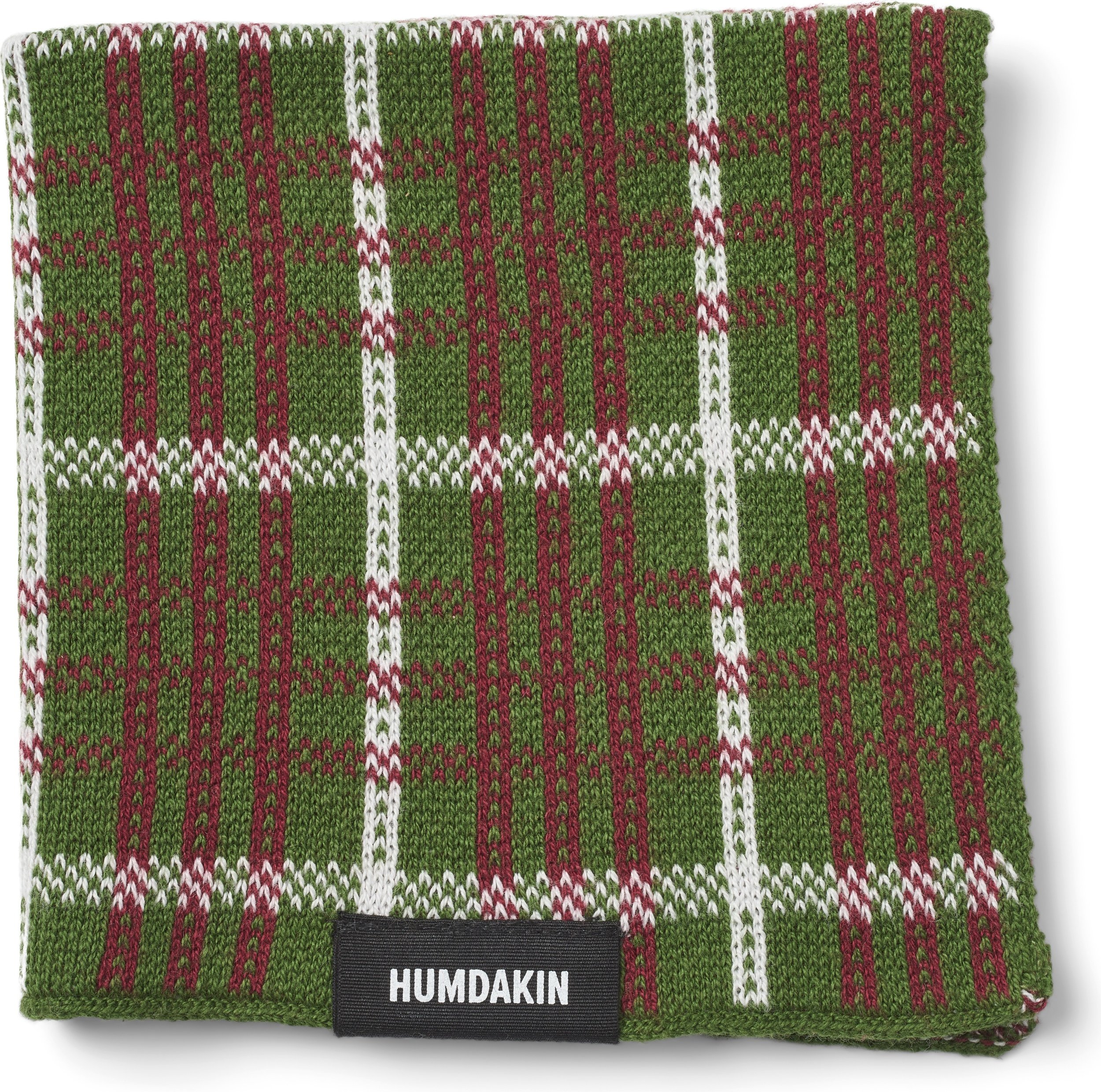 Ściereczka do naczyń Humdakin 93 Knitted Christmas w kratę 28 x 28 cm zielona