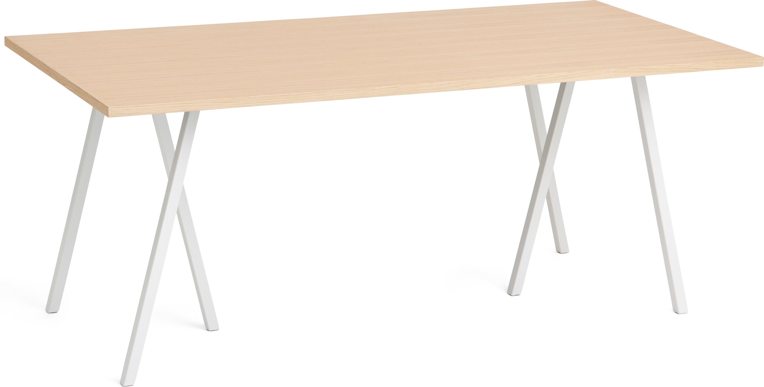 Stół Loop Stand 180 cm wzmocniony blat dąb lakierowany nogi białe