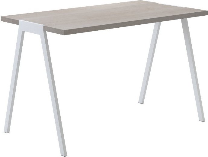 Biurko fjord dębowy bielony blat biała rama