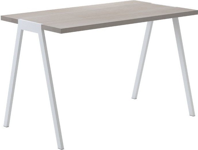 Biurko fjord dębowy bielony blat biała rama