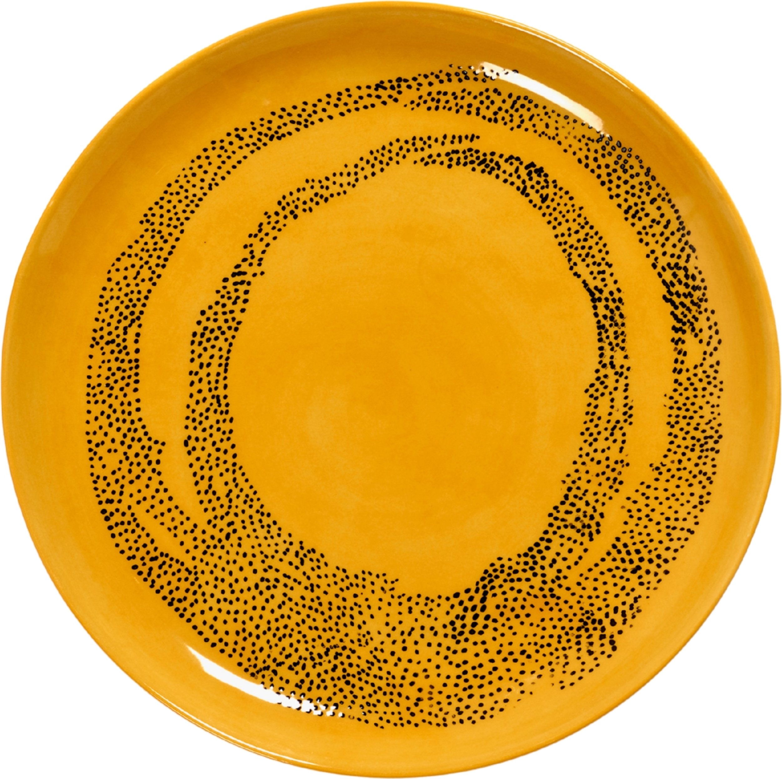 Talerz śniadaniowy Feast w kropki 22,5 cm żółto-biały
