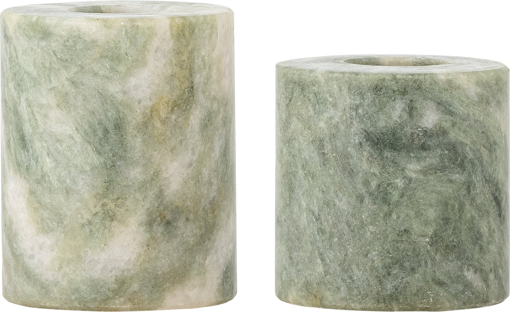 Świeczniki na klasyczne świece Kokoro zielone 2 szt.