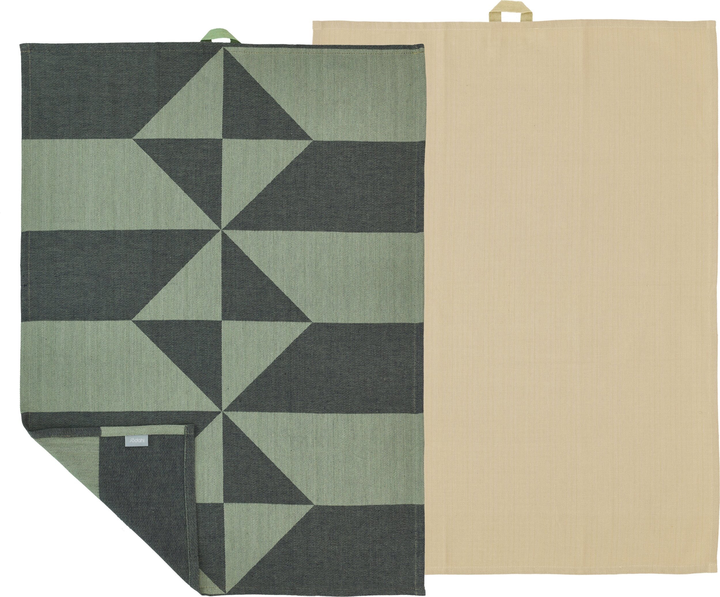 Ścierki kuchenne Twist 50 x 70 cm zielono-beżowe 2 szt.