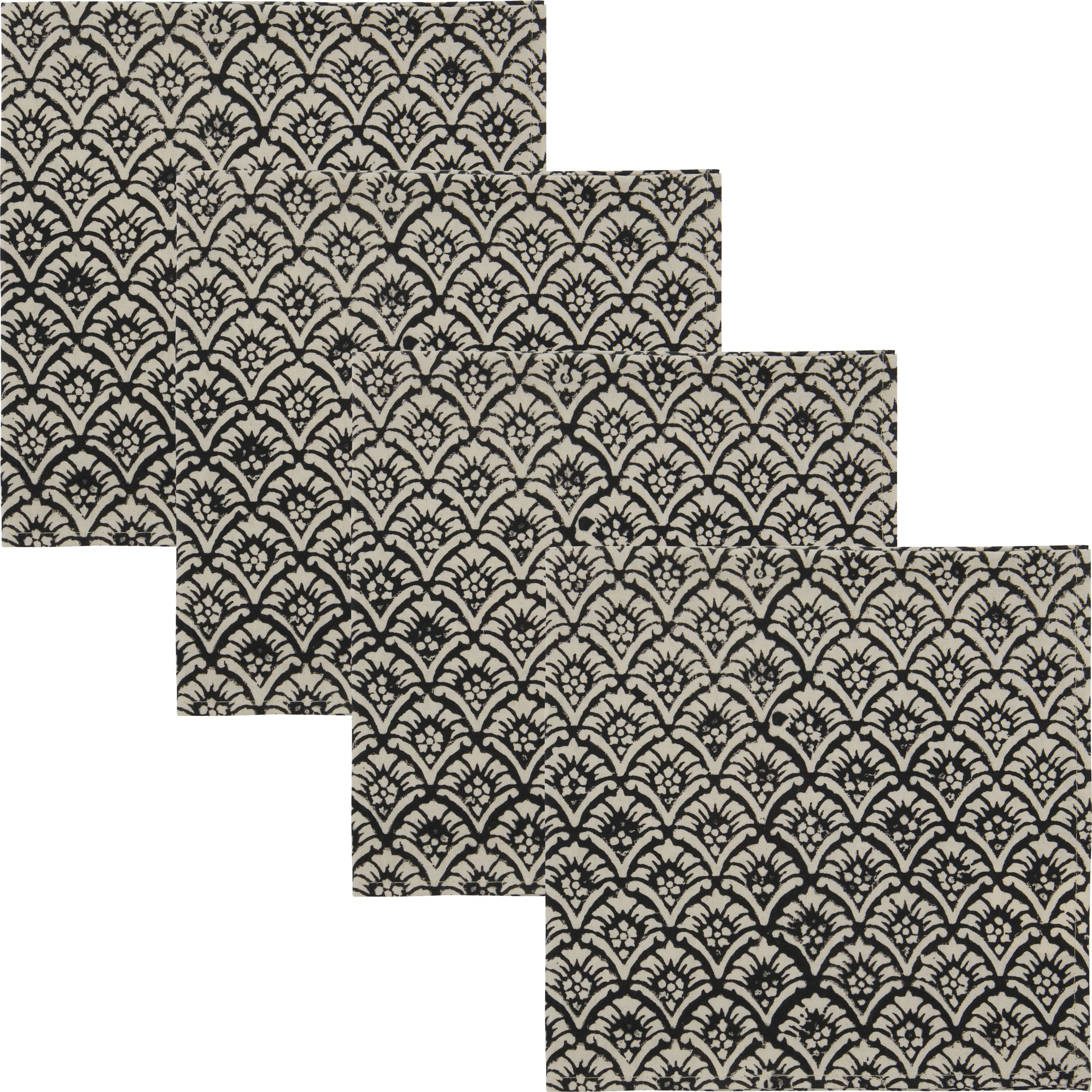 Serwetki materiałowe Join 40 cm czarno-białe 4 szt.