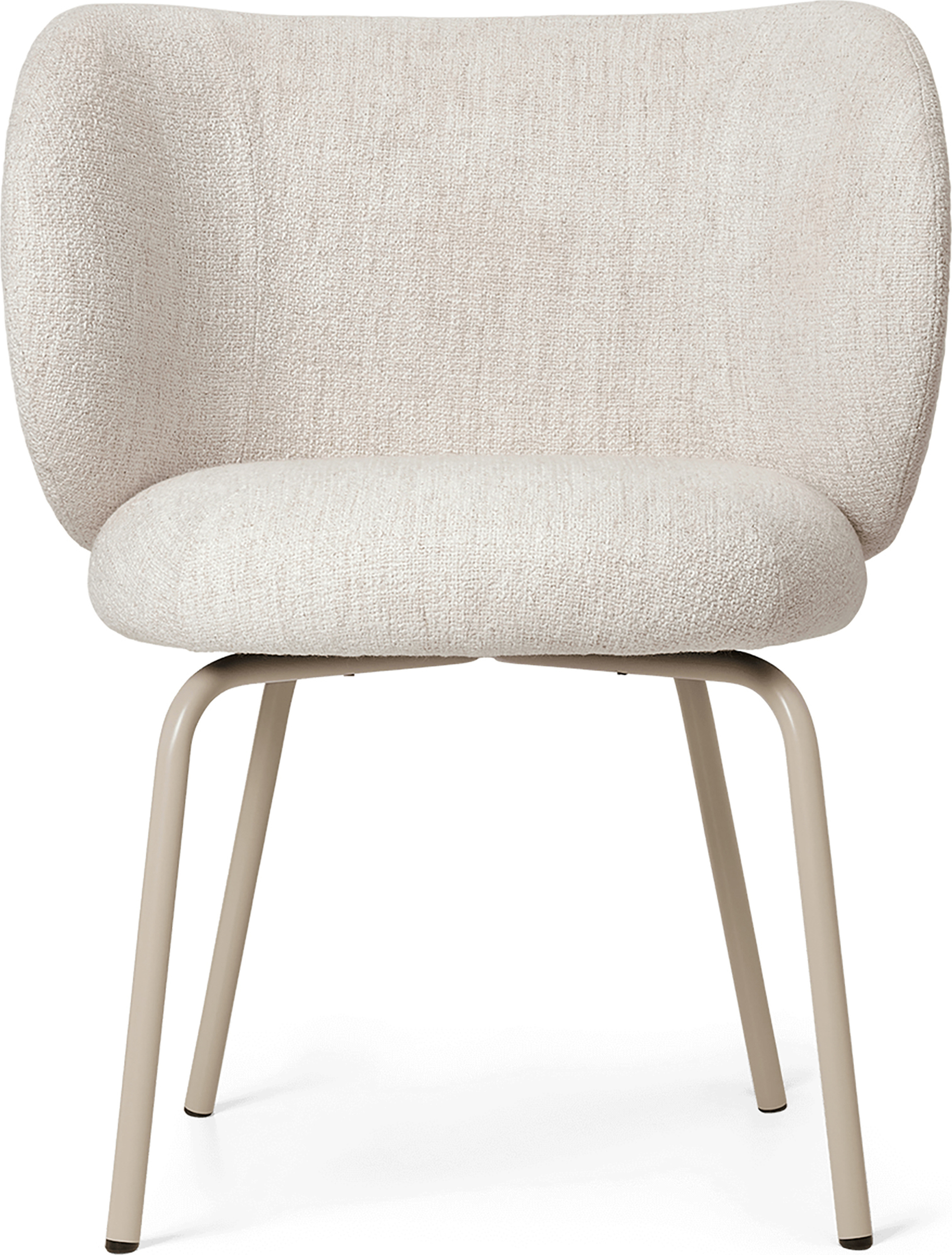 Krzesło Rico Bouclé kremowe z beżowymi nogami