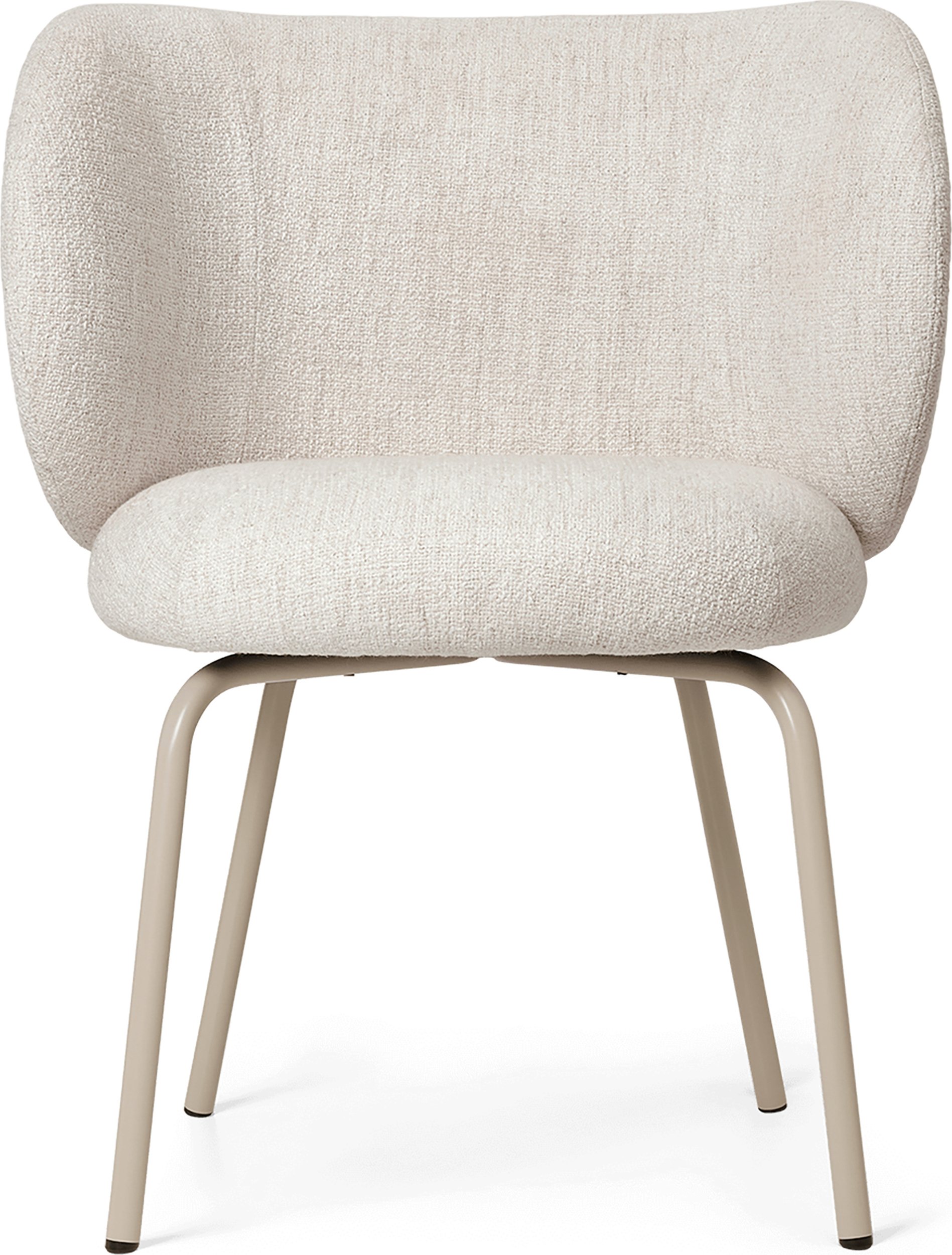 Krzesło Rico Bouclé kremowe z beżowymi nogami