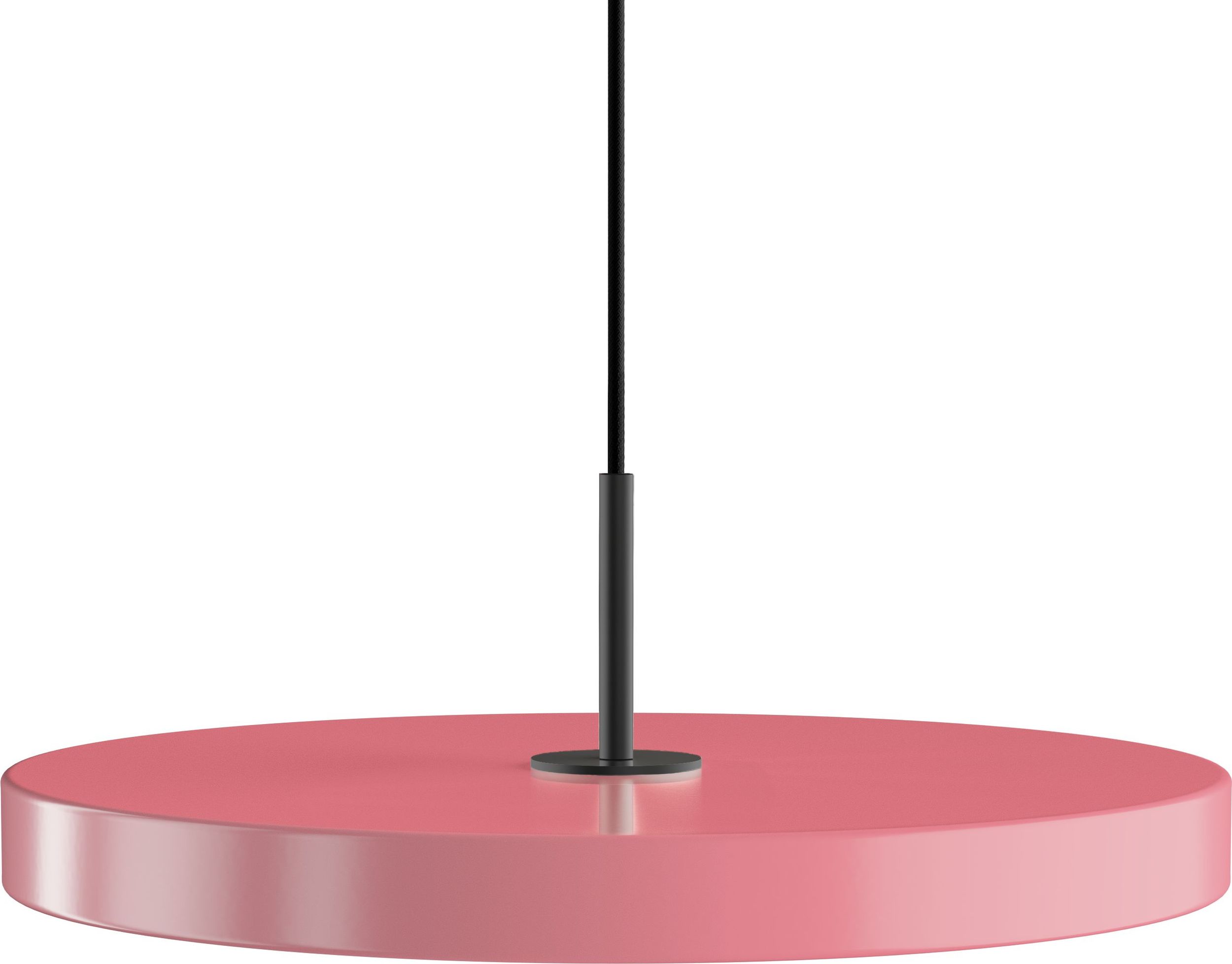 Lampa wisząca Asteria różowa z czarnym mocowaniem