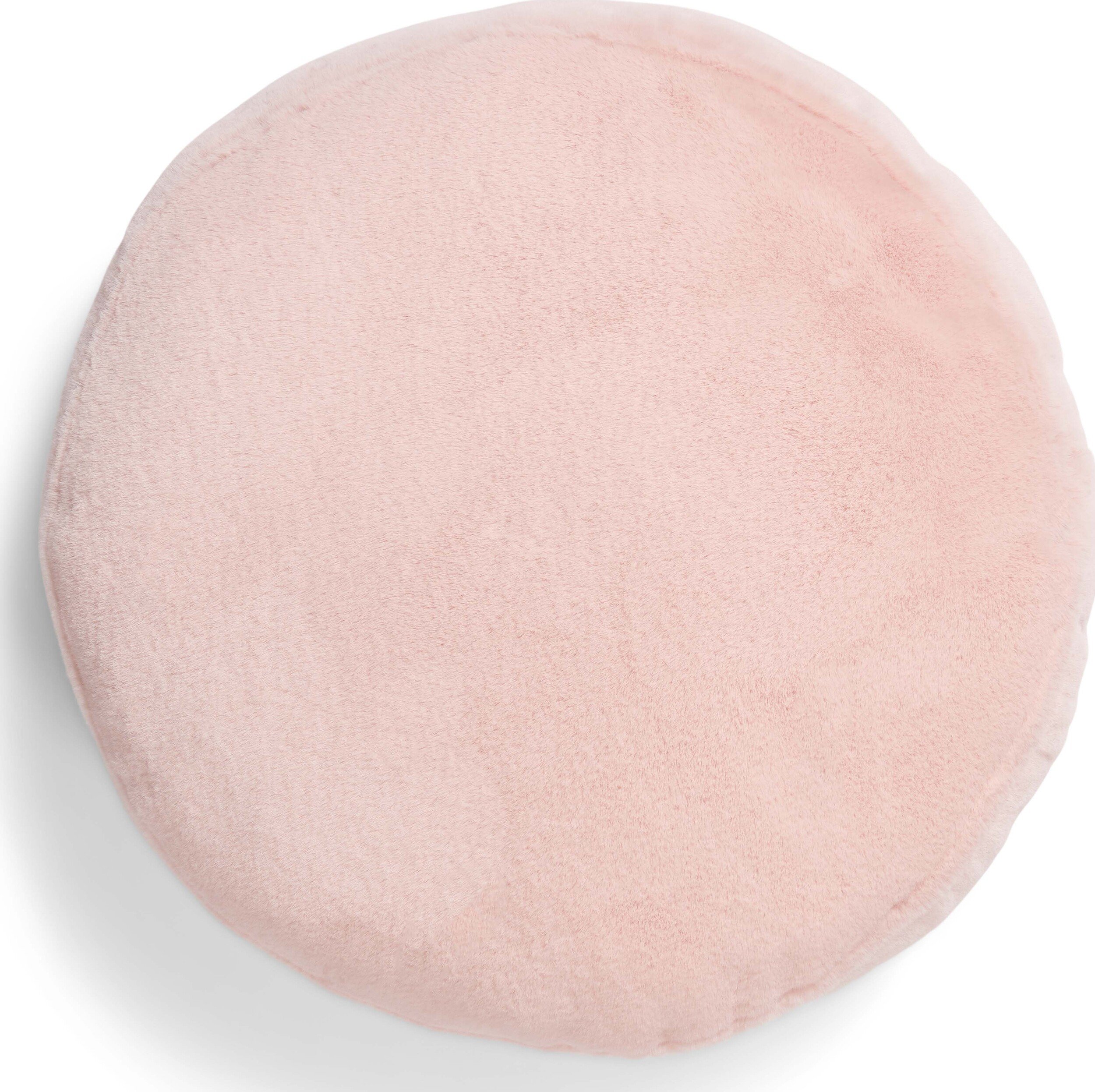 Poduszka dekoracyjna Mads Furry okrągła 45 cm jasnoróżowa