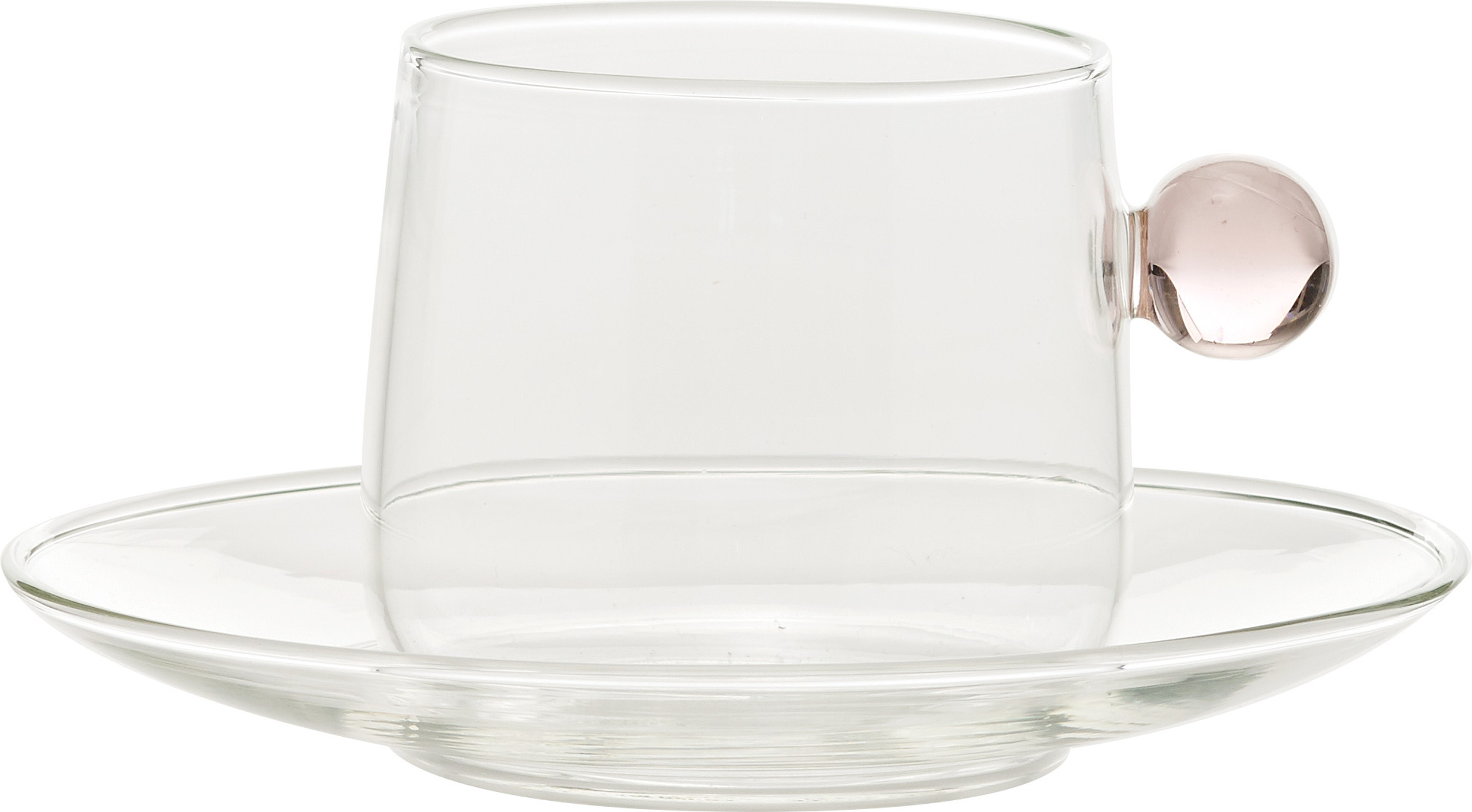 Filiżanka do herbaty Bilia 220 ml różowa ze spodkiem