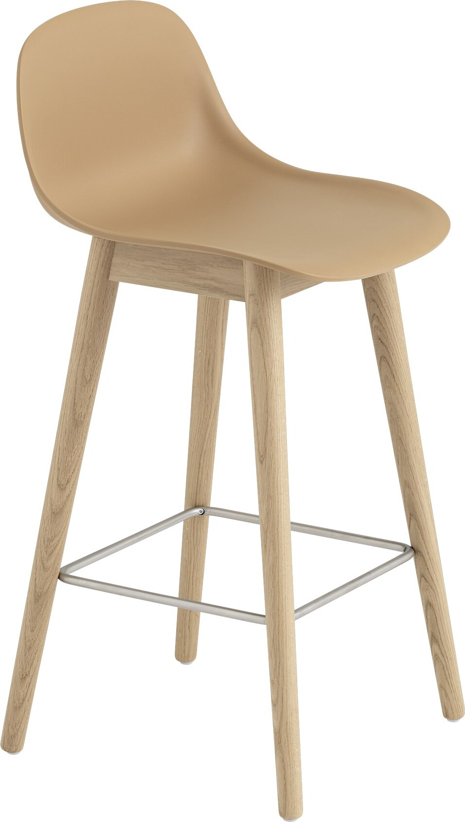 Stołek Fiber 65 cm jasny dąb z oparciem