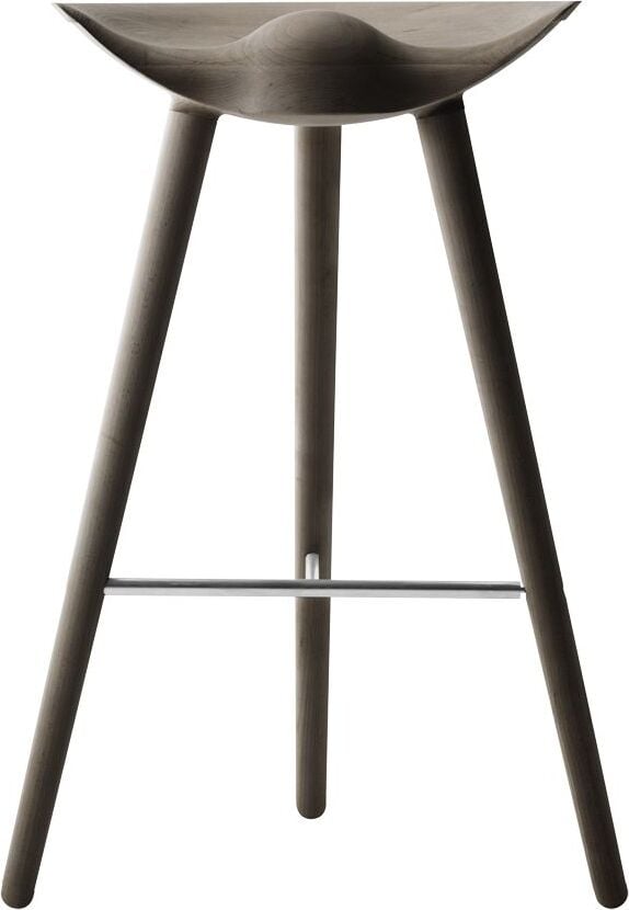 Stołek barowy ML 42 ciemny dąb ze srebrnym łączeniem