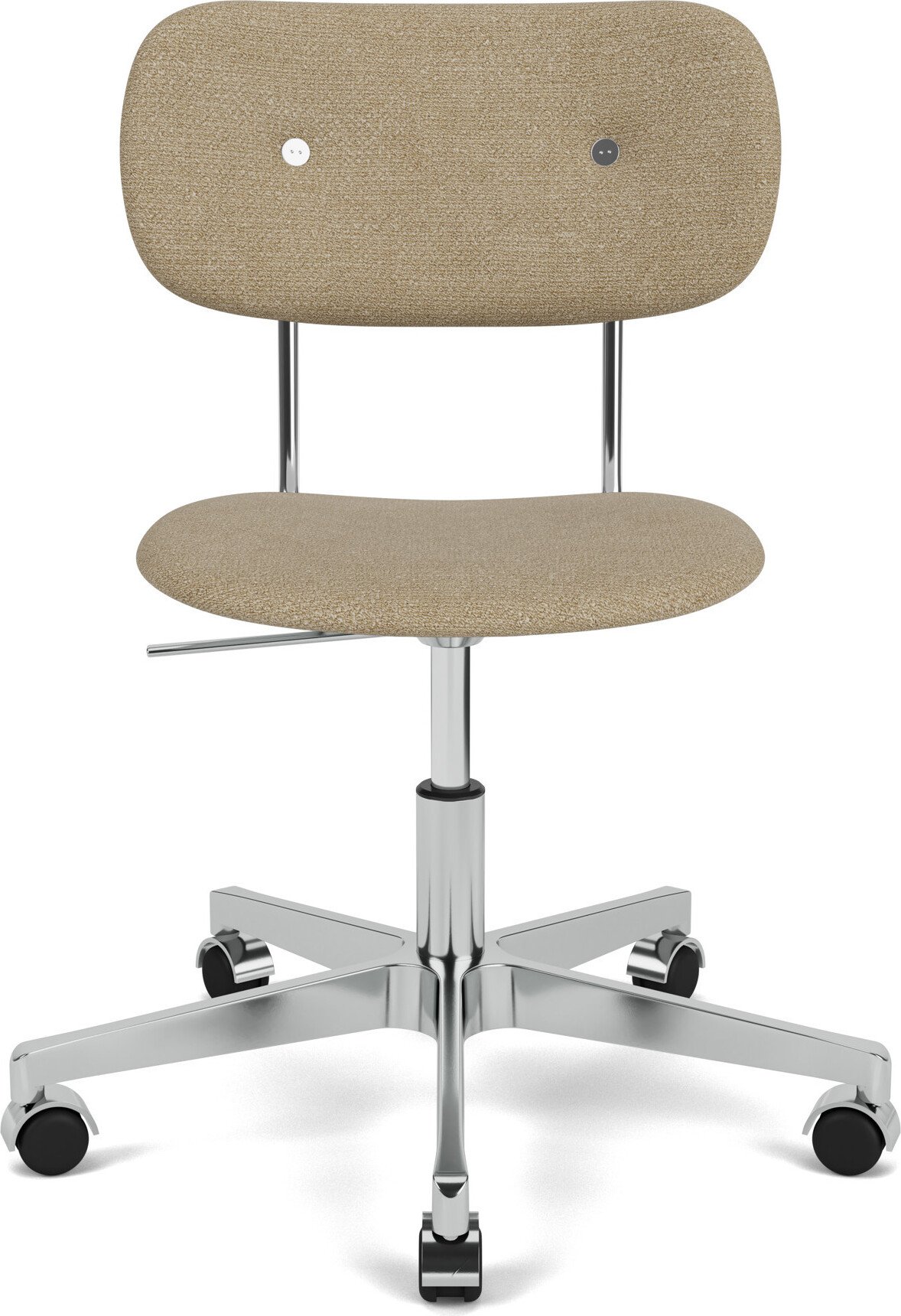 Krzesło obrotowe Co beżowe tapicerowane na aluminiowych nogach