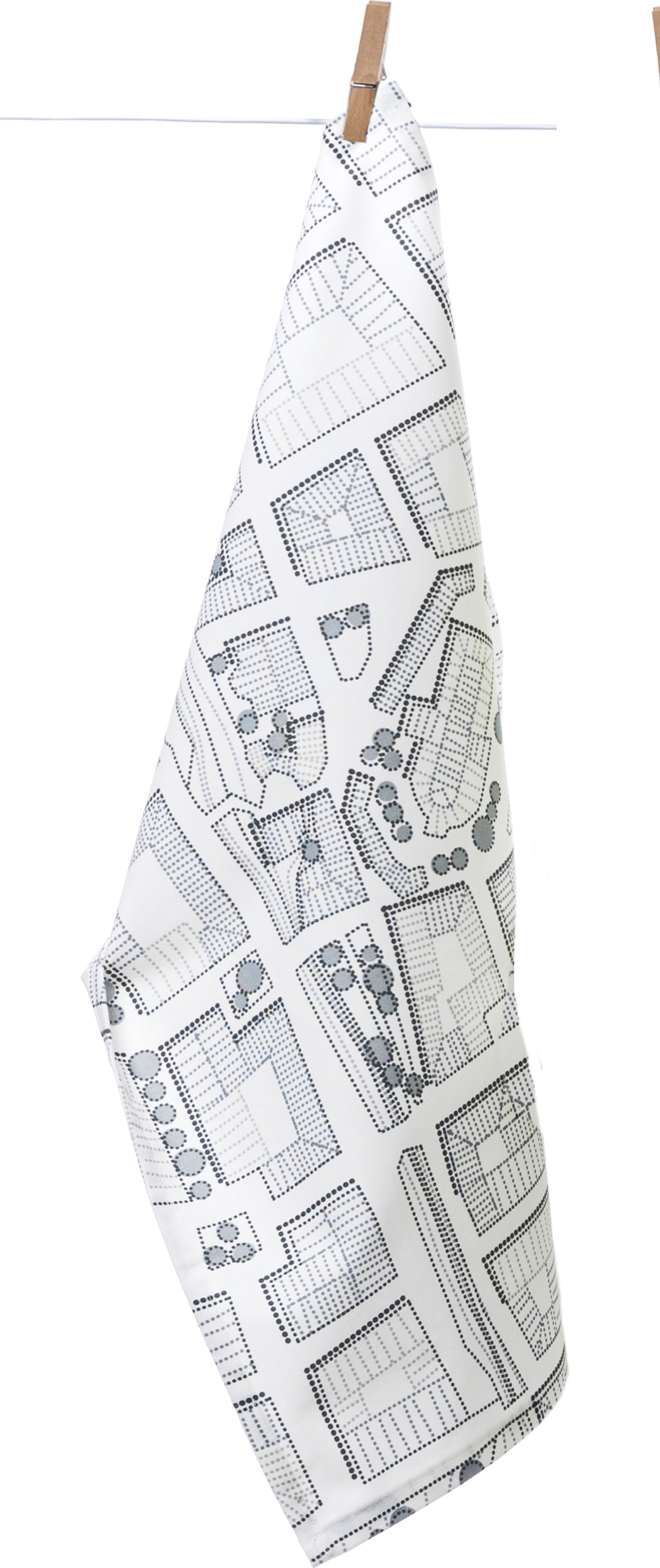 Ścierka kuchenna Sweden from Above City 50 x 70 cm szara