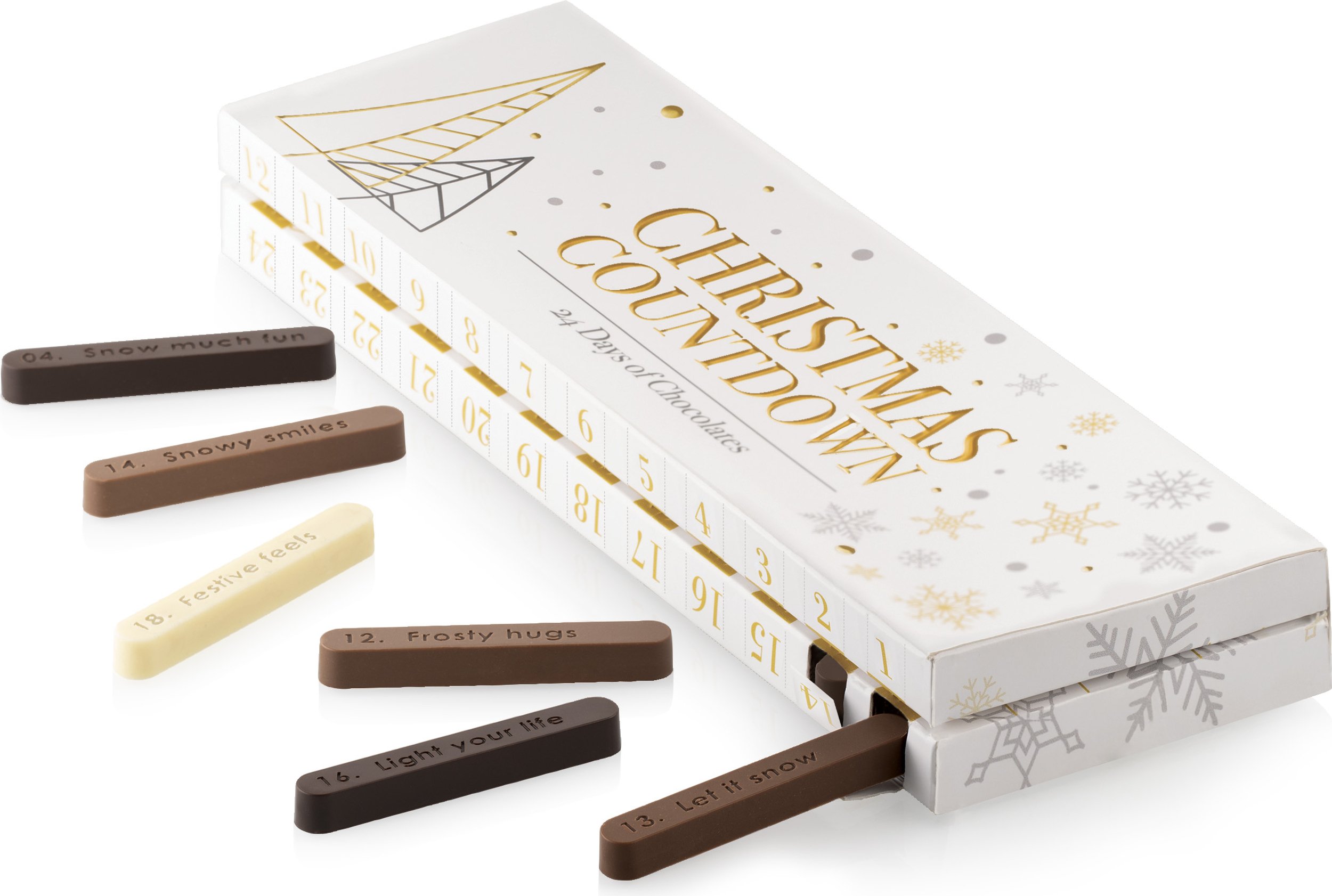 Kalendarz adwentowy z formą i podstawkami do czekoladek Silikomart 4 el.