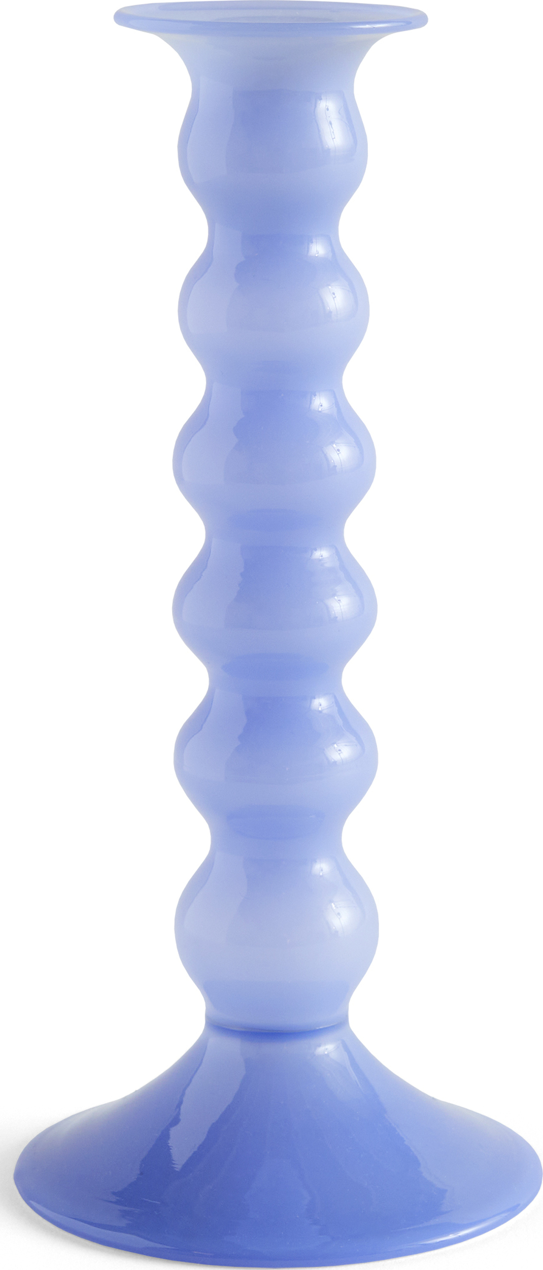 Świecznik na klasyczną świecę Wavy 21 cm jasnoniebieski