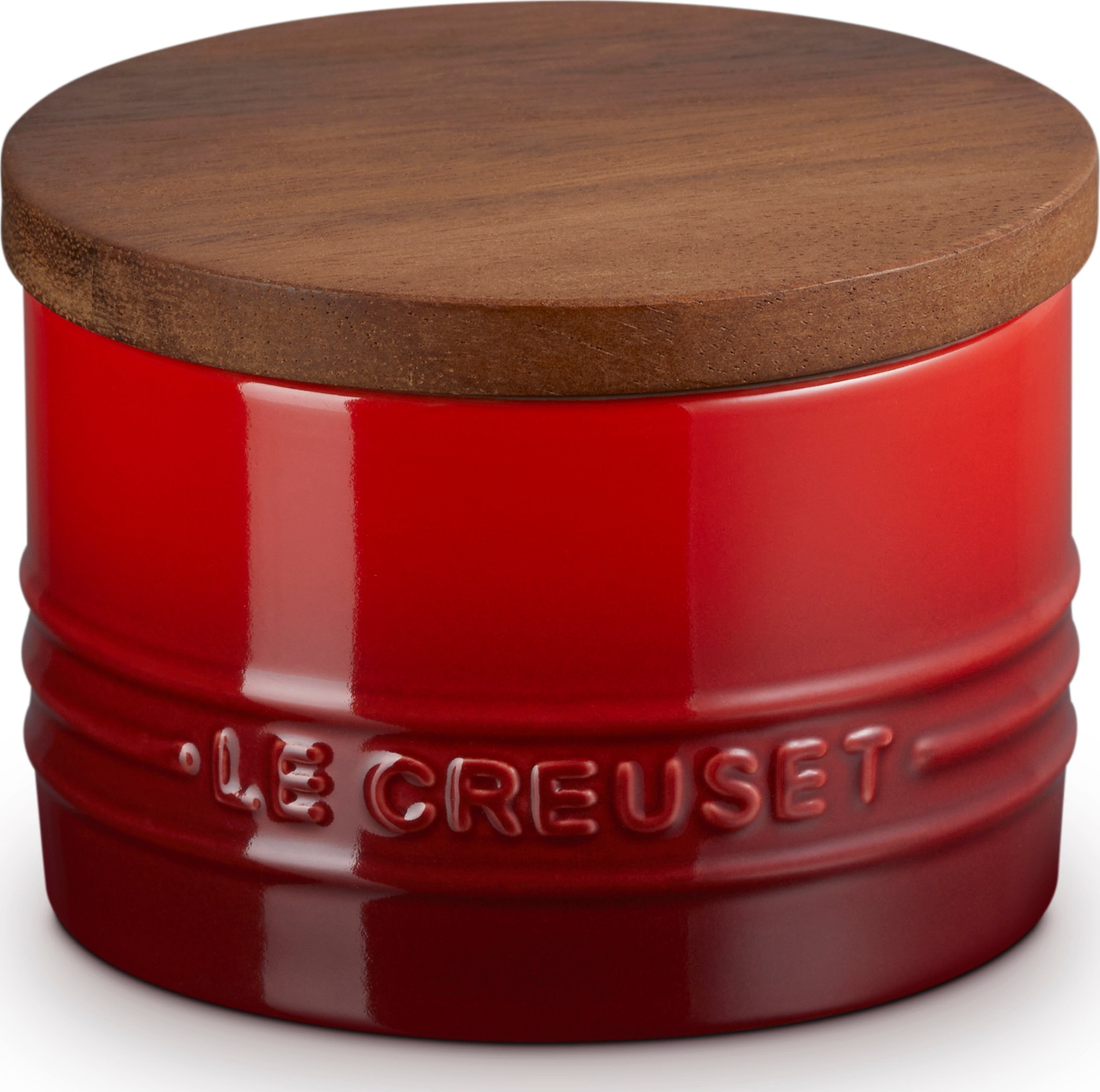 Pojemnik kuchenny z drewnianą pokrywką Le Creuset 200 ml wiśniowy