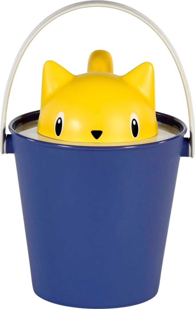 Pojemnik na suchą karmę z łyżeczką Crick niebiesko-żółty 2 el.