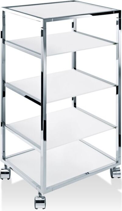 Regał łazienkowy Decor Walther biały na kółkach