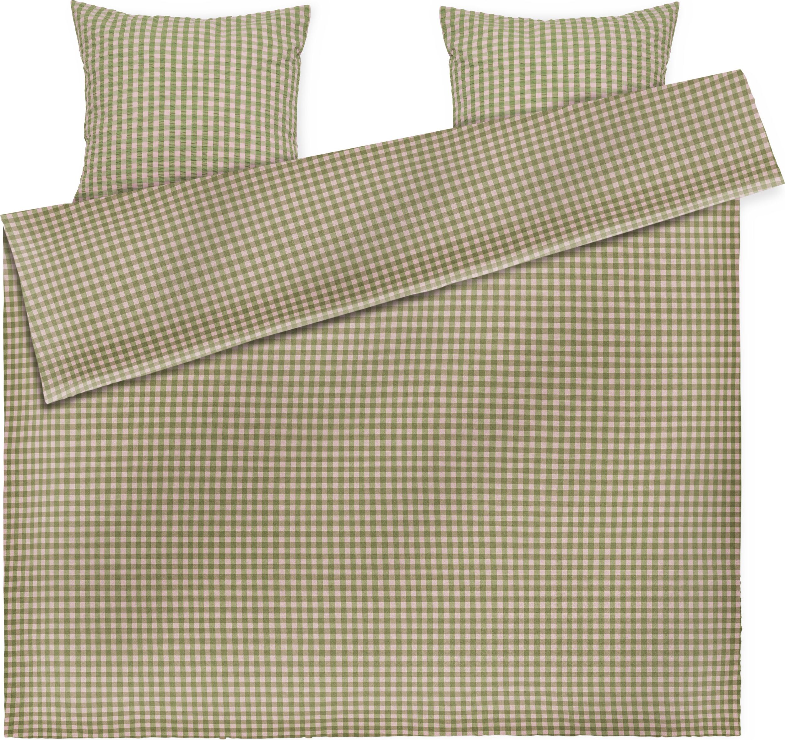 Pościel Bæk & Bølge 200 x 220 cm zielono-różowa z 2 poszewkami na poduszki 60 x 63 cm