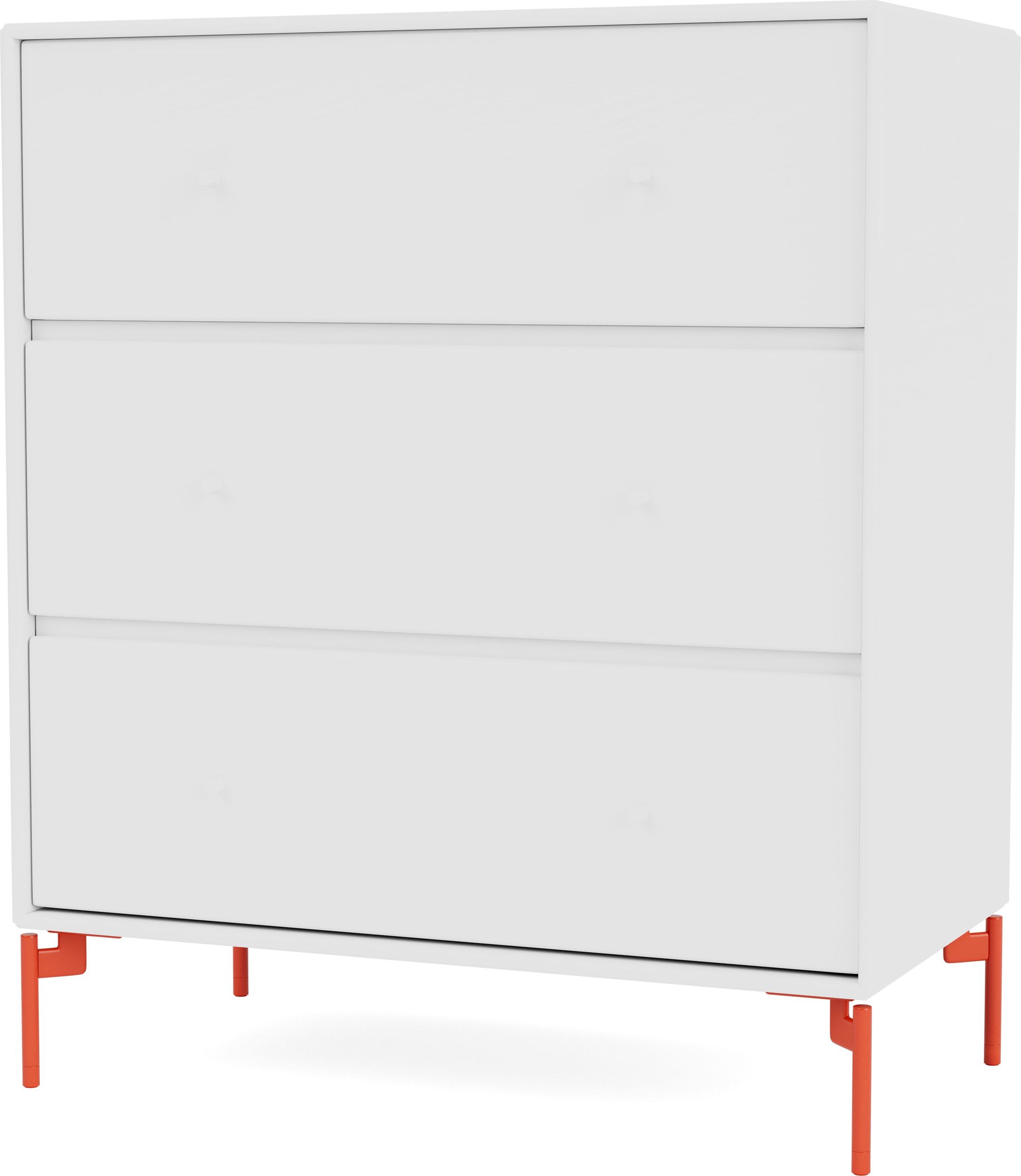 Komoda Carry biała na czerwonych nogach