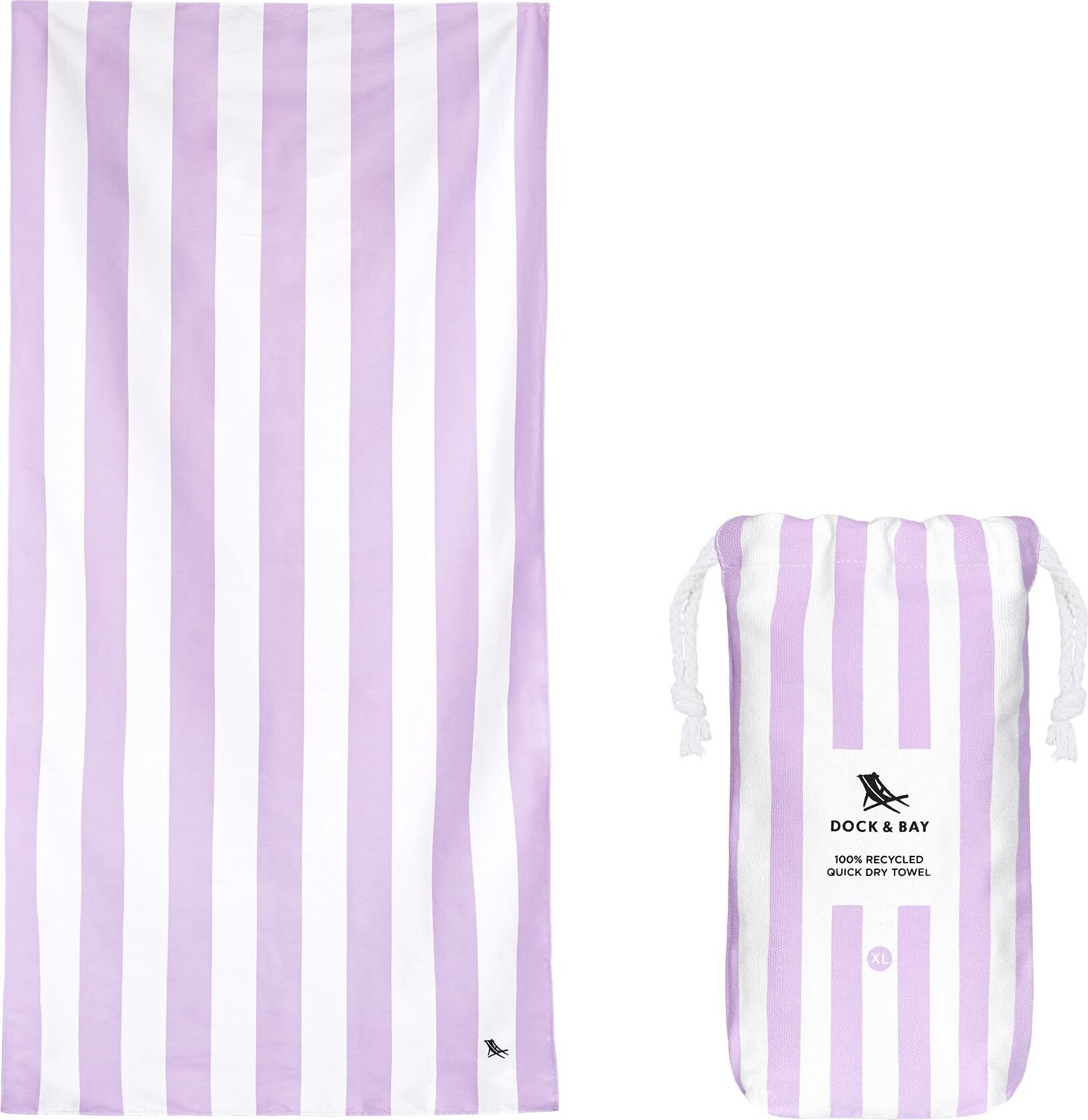 Ręcznik plażowy szybkoschnący Dock & Bay 90 x 200 cm liliowy