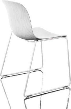 Krzesło Troy siedzisko ze sklejki lakierowana rama biała bielony buk