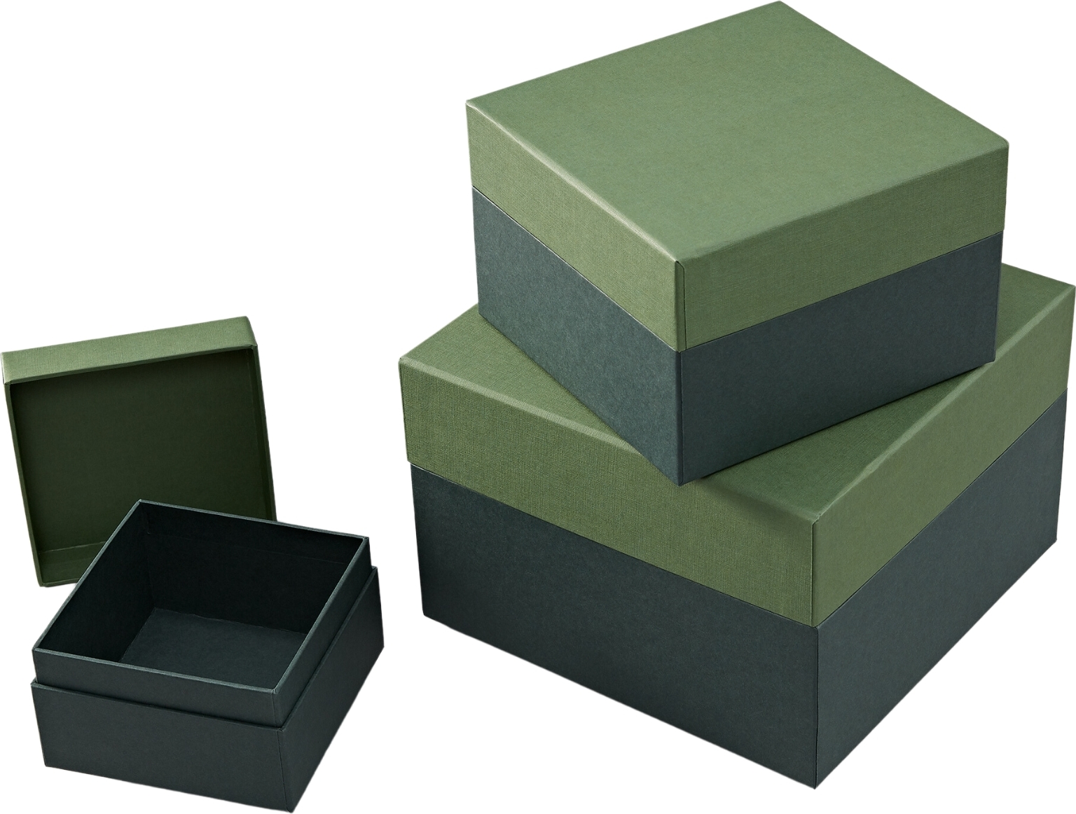 Pudełka prezentowe Natural Affair zielone 3 szt.