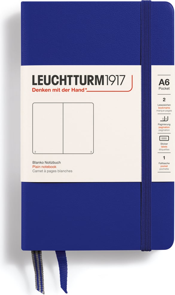 Notes gładki w twardej oprawie Leuchtturm 1917 A6 187 stron ciemnoniebieski 80 g/m²