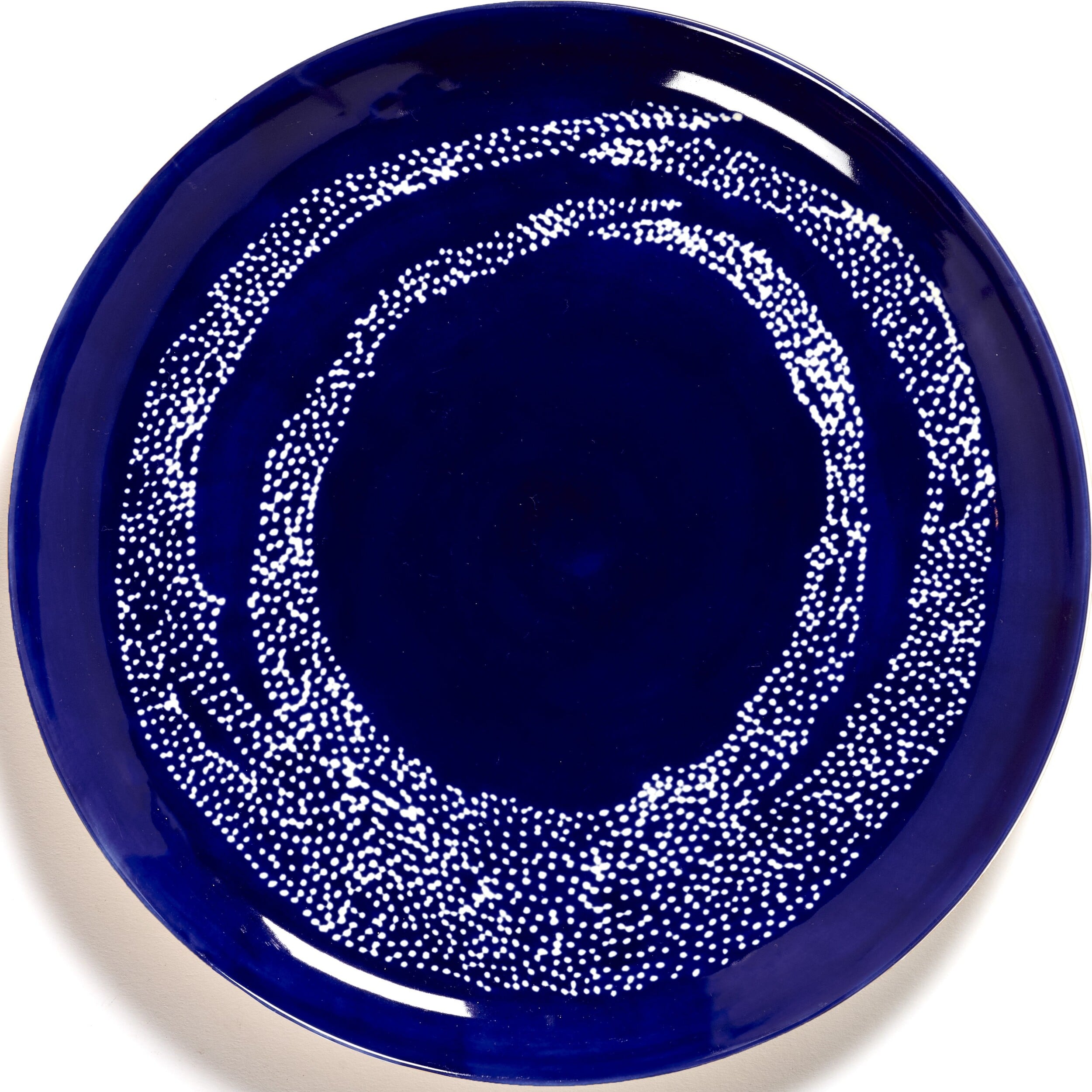 Talerze obiadowe Feast w kropki 26,5 cm ciemnoniebiesko-białe 2 szt.