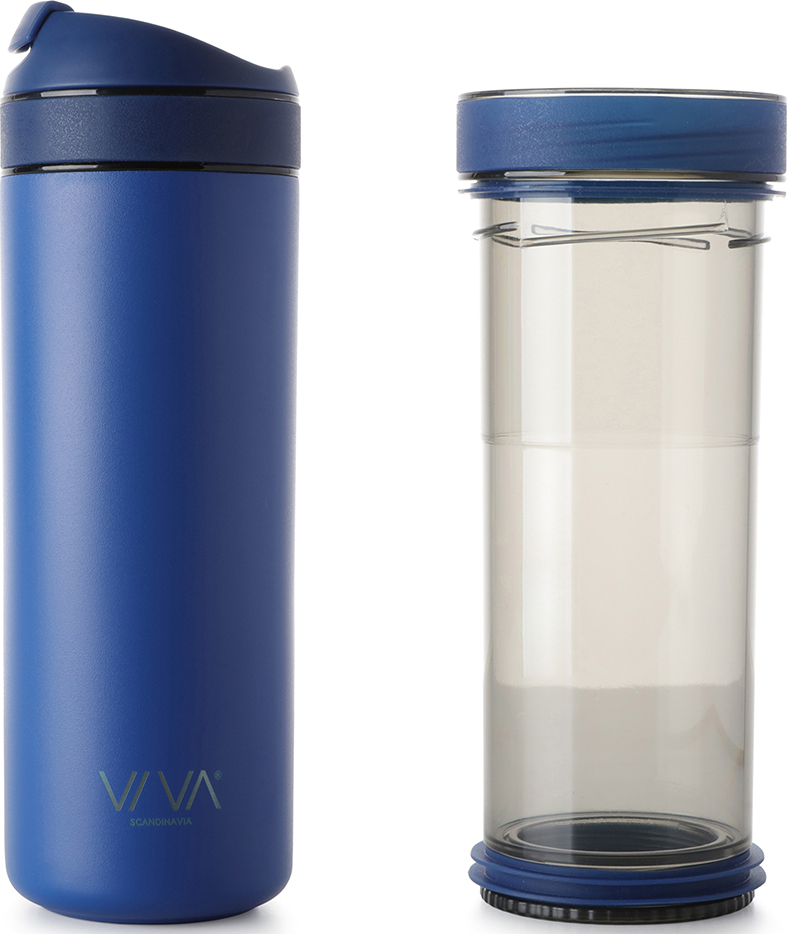 Kubek termiczny Recharge Anytime niebieski z zaparzaczem