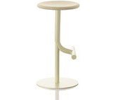 Stołek barowy Tibu regulowana wysokość beżowy siedzisko z poliuretanu