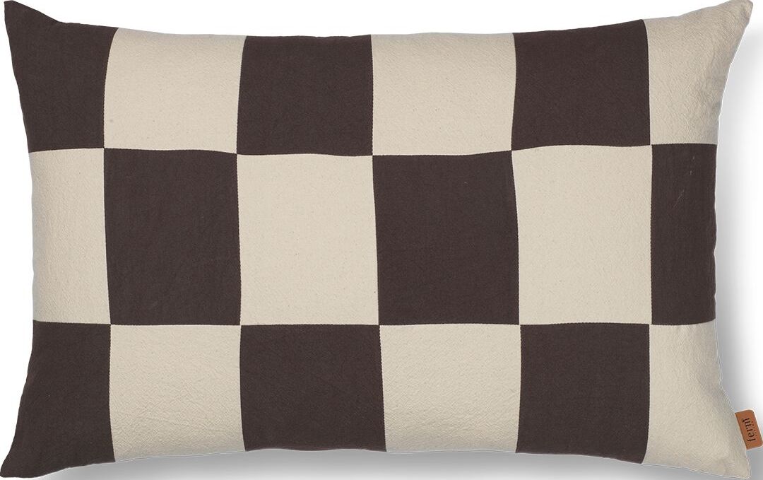 Poszewka na poduszkę Fold w kratkę 40 x 60 cm brązowo-beżowa