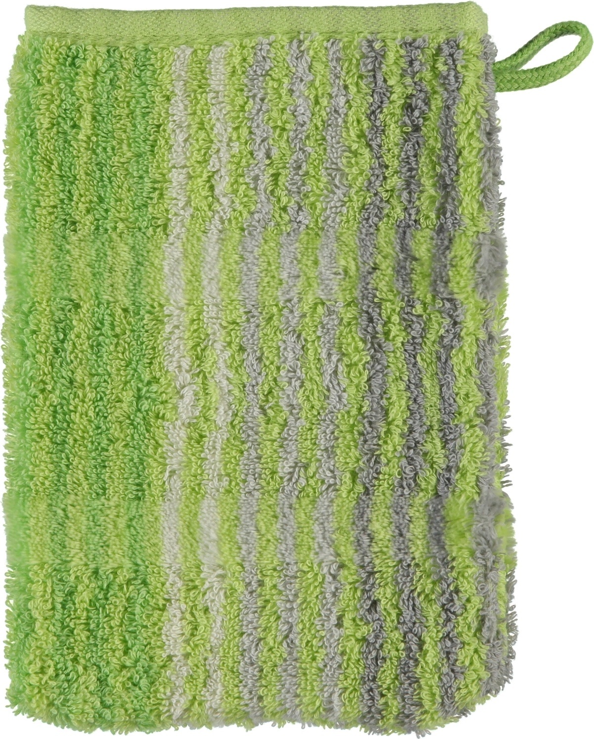 Rękawica kąpielowa Cashmere w paski 16 x 22 cm kiwi