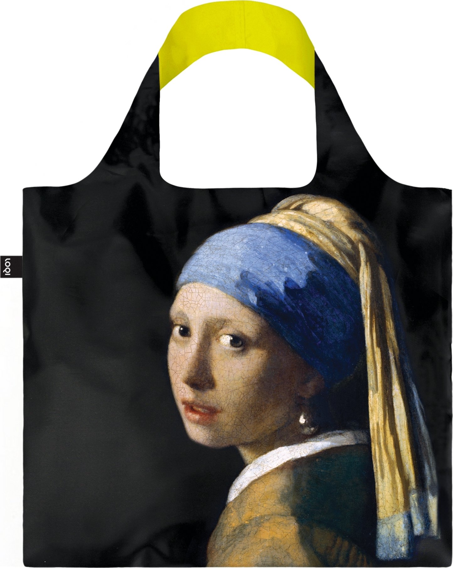 Torba LOQI Museum Johannes Vermeer Dziewczyna z perłą czarno-żółta z recyklingu