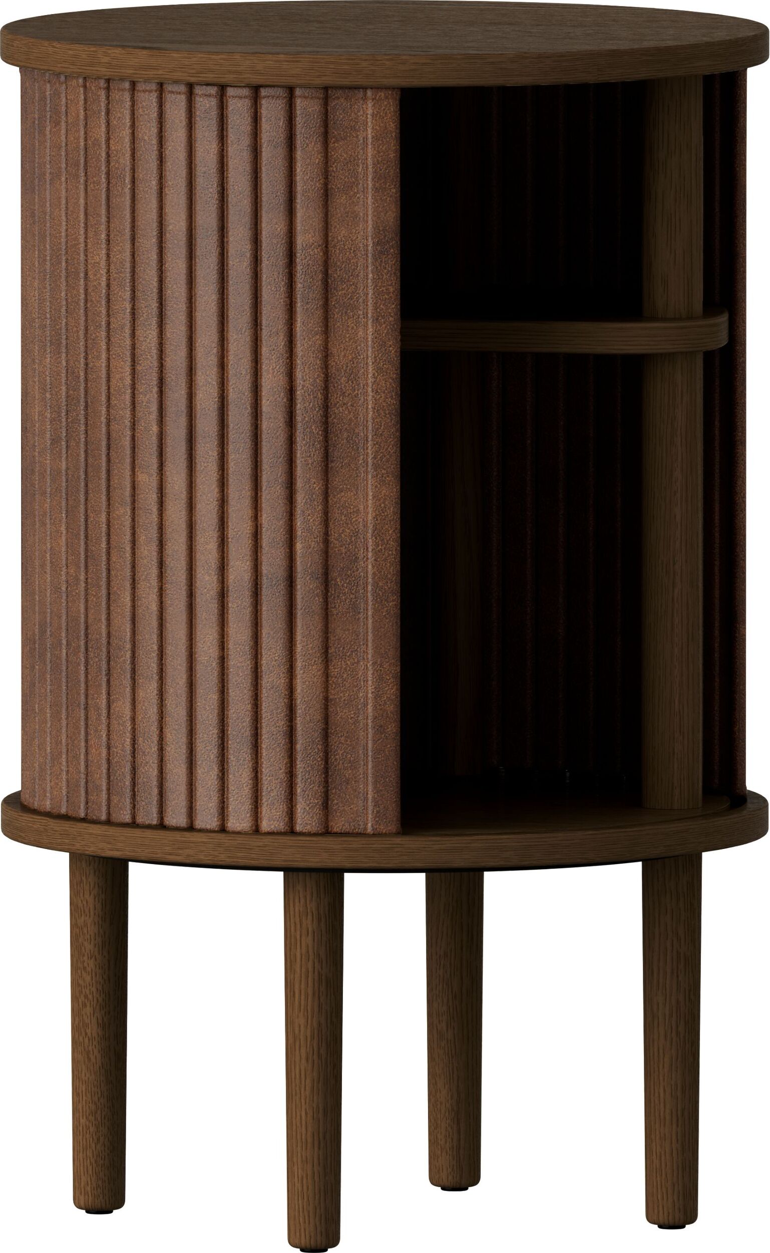 Szafka nocna Audacious orzechowa na ciemnych dębowych nogach