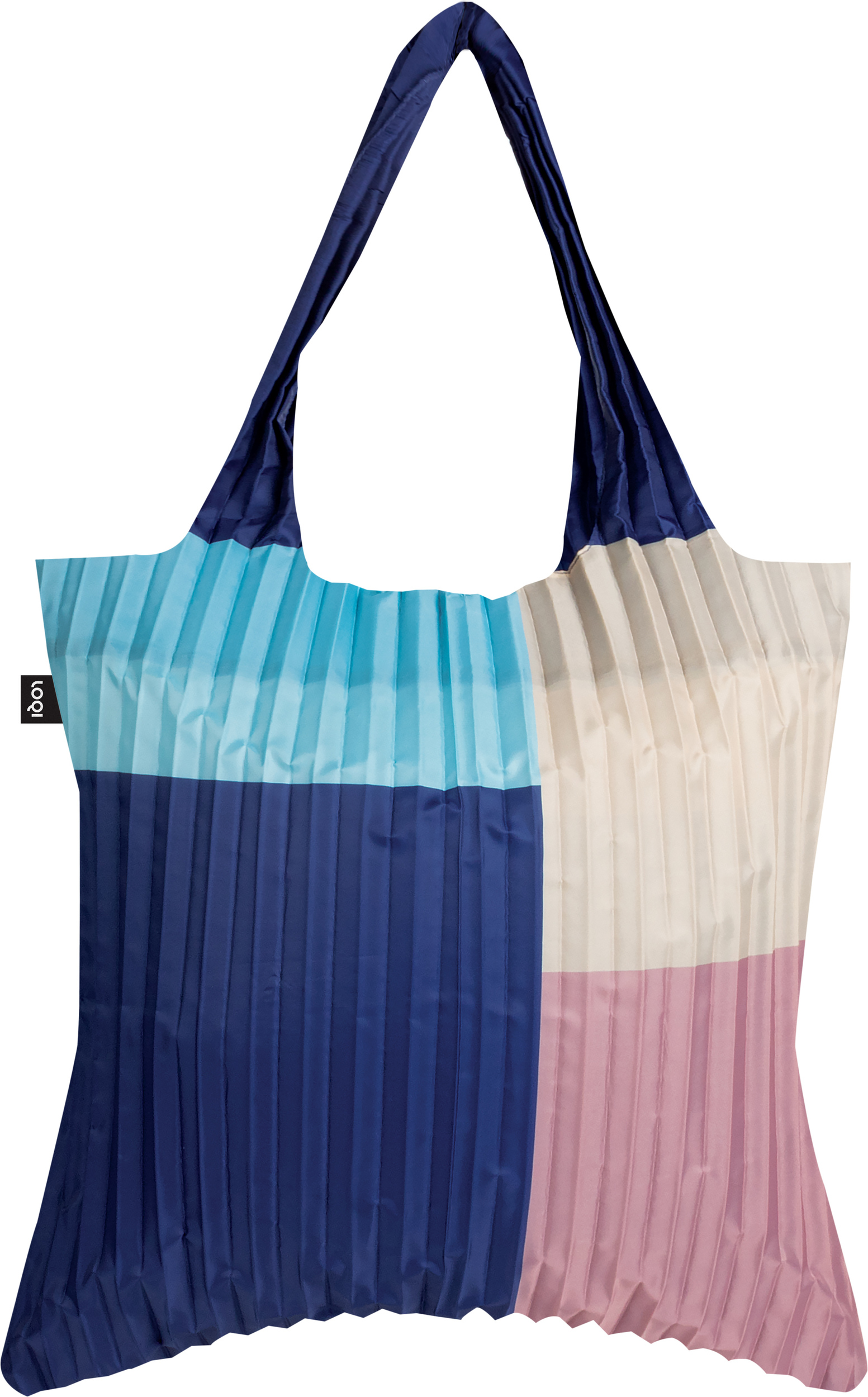 Torba LOQI plisowana niebiesko-różowa