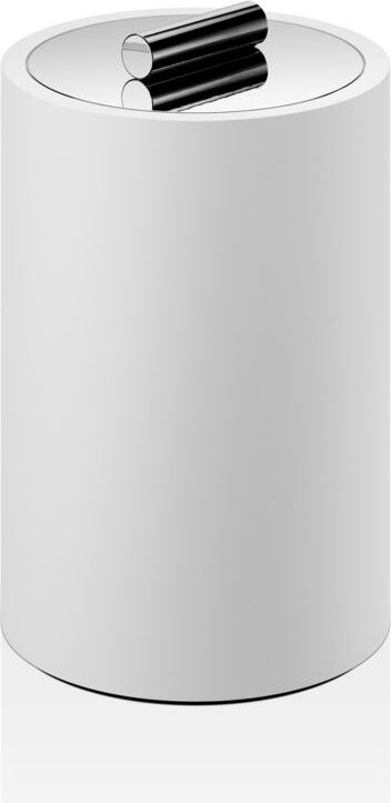 Pojemnik łazienkowy Stone L chrom-biały z pokrywką