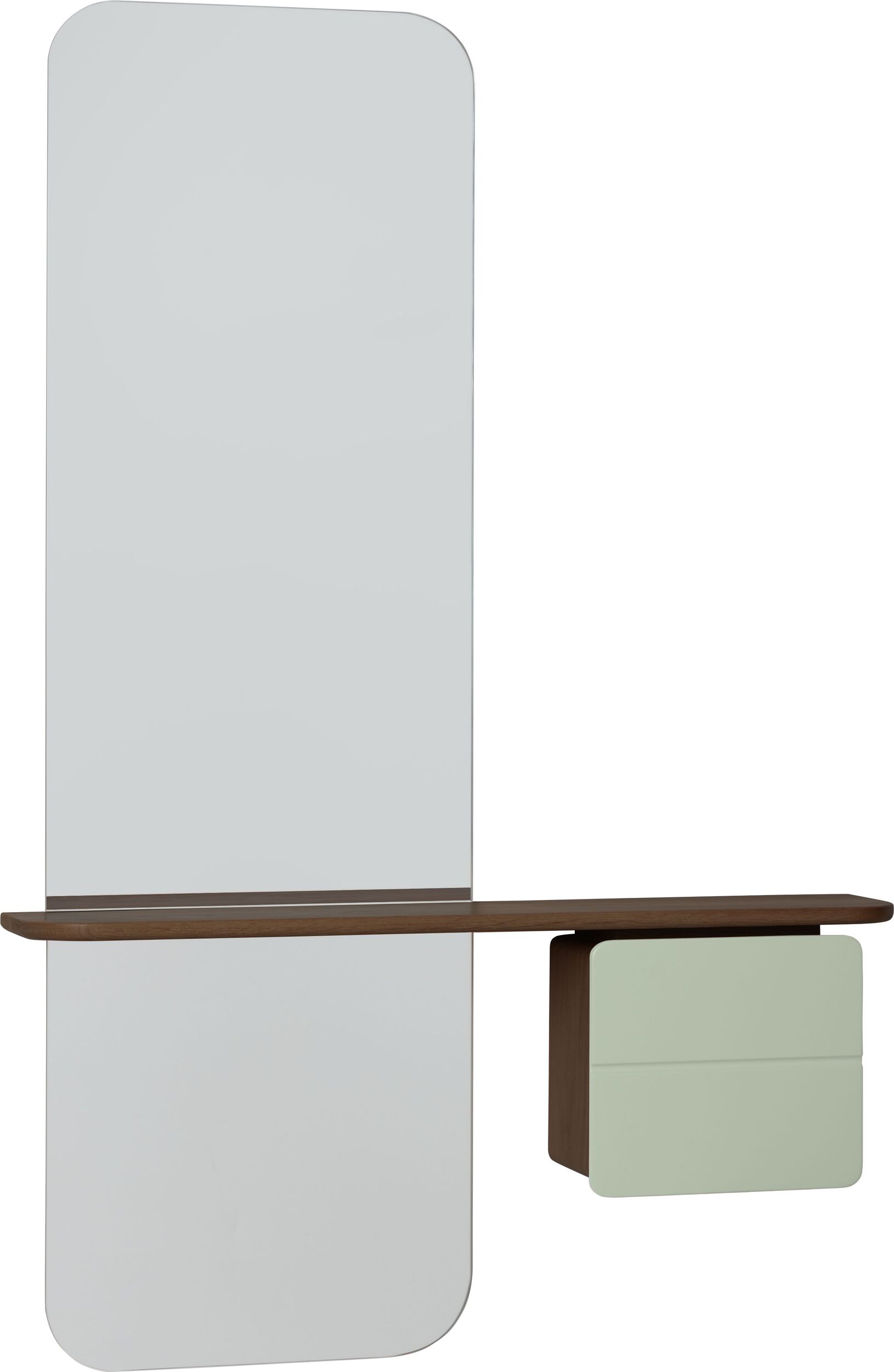 Lustro z półką One More Look ciemny dąb szafka oliwkowa