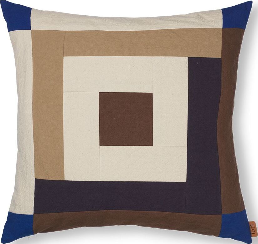 Poszewka na poduszkę Border 50 x 50 cm brązowo-niebieska