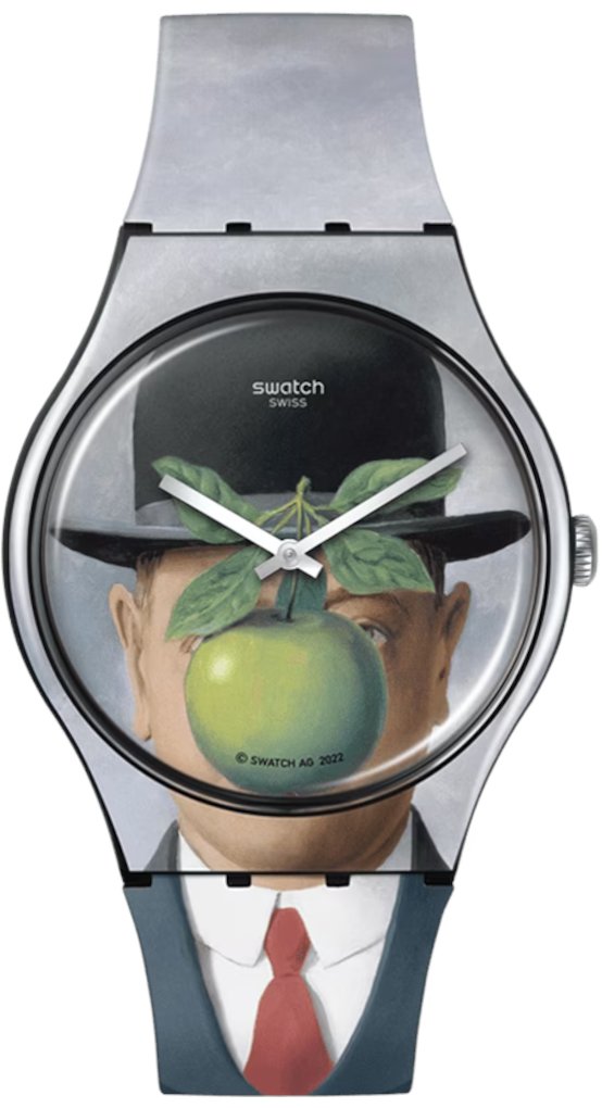 SWATCH PROMOCJA ZEGAREK LE FILS DE L'HOMME BY RENE MAGRITTE SUOZ350