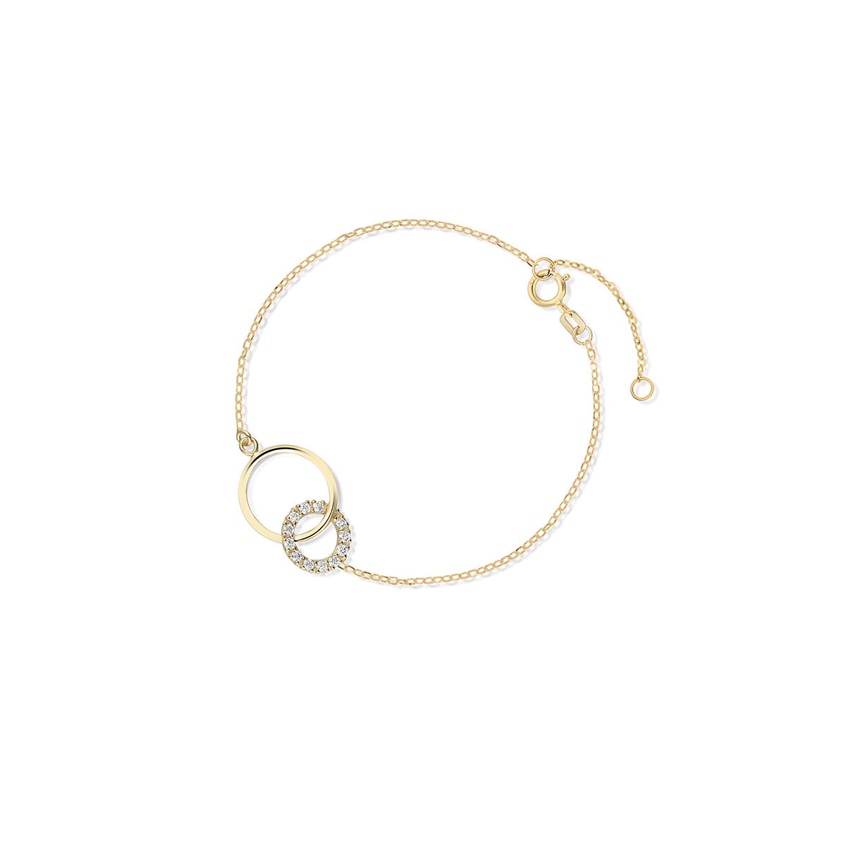 W.KRUK Złota Bransoletka - złoto 585, Cyrkonia - ZTO/AC81